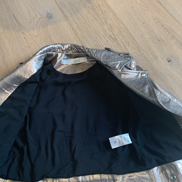 Iro metallic Dylan leather moto biker jacket size 40 - Picture 4 of 7